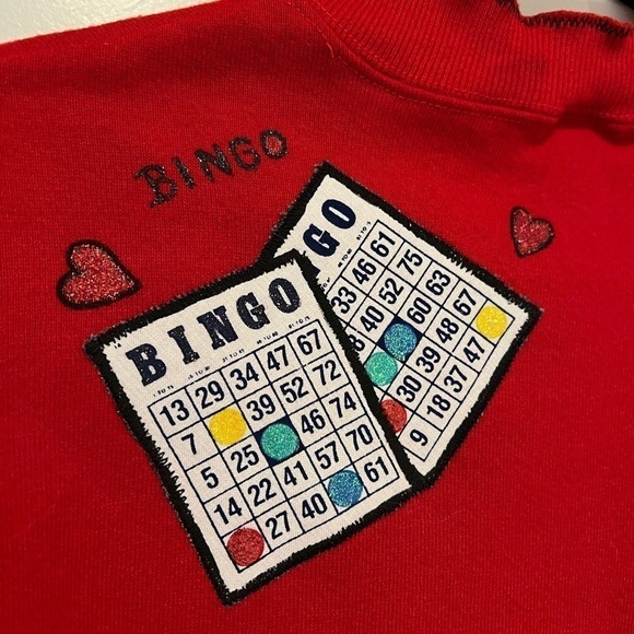 Vintage Jerzees Handcrafted BINGO night Sweatshirt / XLarge - Picture 9 of 10